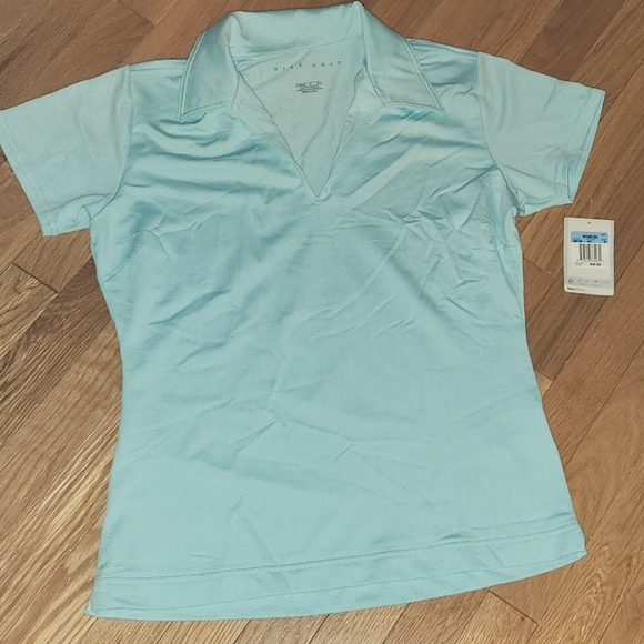 NEW DEADSTOCK VINTAGE NIKE DRIFIT GOLF PERFORMANCE POLO NO BUTTON V-NECK SZM - Picture 6 of 16